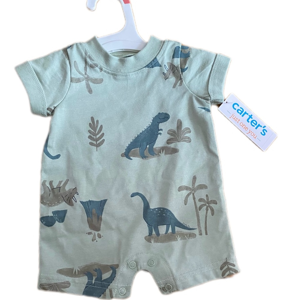 2 for $10 or 3 for $12- Carter's Green Dinosaur Baby Romper